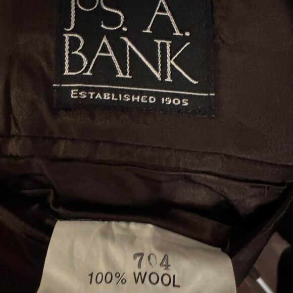 Jos. A. Bank Men’s 50R Chocolate Brown 100% Merino Wool Overcoat Long Dress Coat - Picture 7 of 8